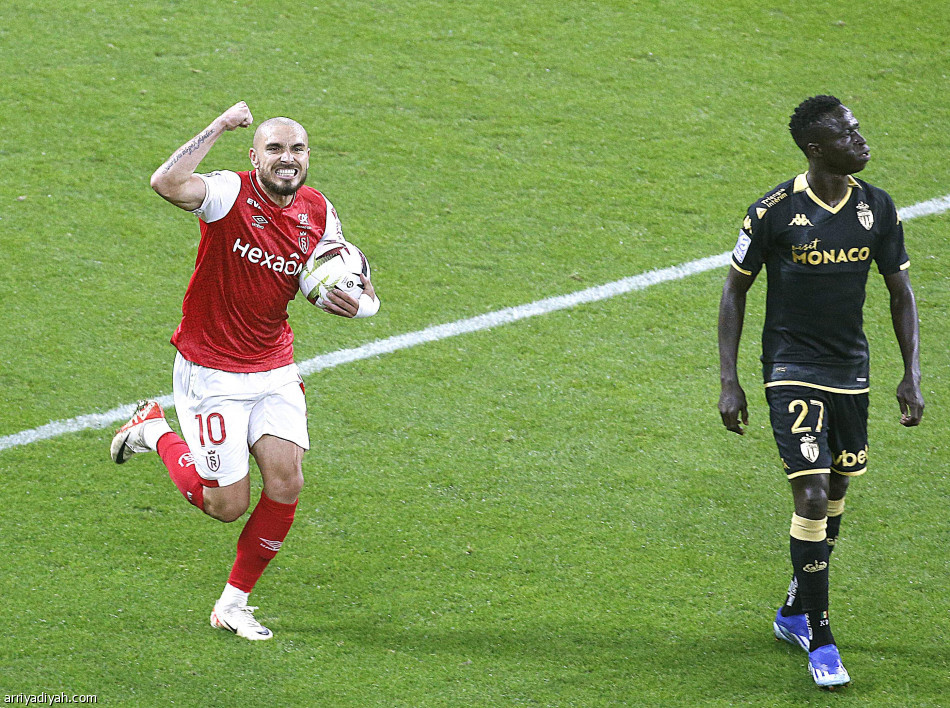 موناكو يحافظ على الصدارة بثلاثية ستاد ريمس